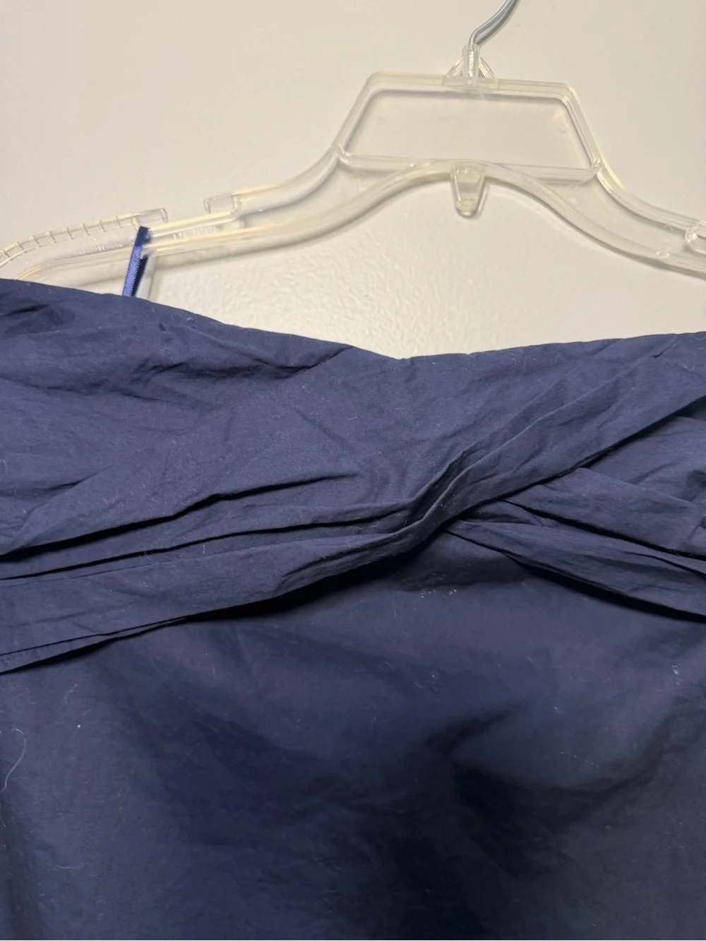 J. Crew Navy Strapless Twist-Front Top